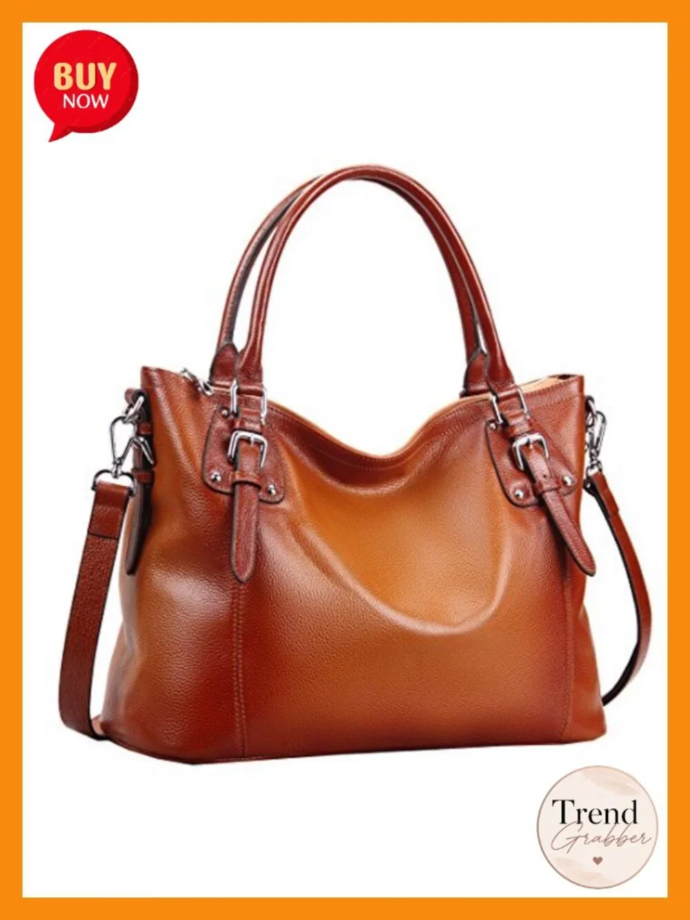 HESHE Leather Tote Bag Shoulder Handbag Satchel Purse